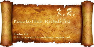 Kosztolicz Richárd névjegykártya